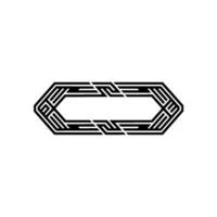 Geometric Hexagon Pattern, Intricate Linear vector