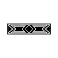 Geometric Deco Border, Minimalist, Elegant Pattern, Symmetrical - Linear vector