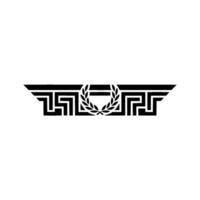 Geometric Laurel Emblem, Classic, Regal Symbol vector