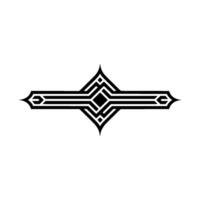 Geometric Deco Ornament, Black White, Stylized Division vector