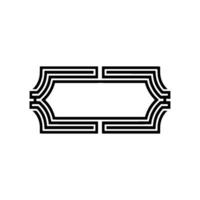 Geometric Deco Frame, Minimalist, Elegant Outline, Art - Modern vector