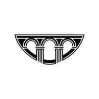 Art Deco Archway Emblem, Geometric, Minimalist Style vector