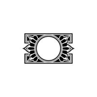 Art Deco Circular Emblem, Elegant Border vector
