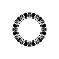 Geometric Tribal Circle, Minimalist, Ornament - Pattern vector