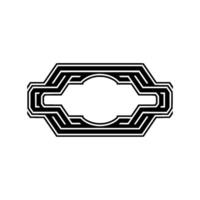 Geometric Deco Ornament, Minimalist, Abstract - Outline vector