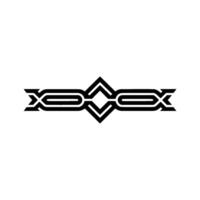 Geometric Tribal Emblem, Modern Abstract, Outline - Symmetry vector