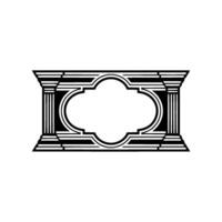 Geometric Deco Frame, Minimalist, Elegant Border, Ornate - Symmetrical vector