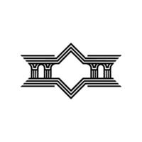 Geometric Deco Archway, Minimalist Emblem - Architecture vector