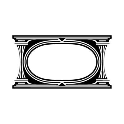 Art Deco Oval Frame, Geometric Ornamentation, Vintage - Artdeco