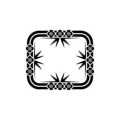 Geometric Blossom Frame, Minimalist, Floral