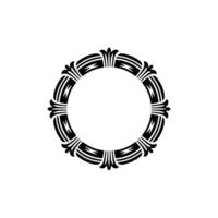 Geometric Tribal Circle Frame, Vintage Style vector