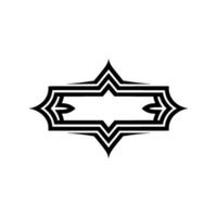 Geometric Deco Emblem, Minimalist - Outline vector