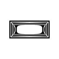 Geometric Deco Frame, Minimalist, Blank Canvas, Rectangle vector