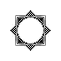 Geometric Star Frame, Art Deco Style, Minimalist, Outline - Abstract vector