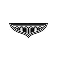 Art Deco Wave Emblem, Vintage Elegance vector