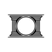 Geometric Arch Emblem, Minimalist, Circular Focus vector