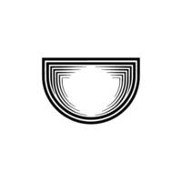 Geometric Shield Emblem, Minimalist - Lineart vector
