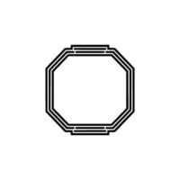Geometric Octagon Frame, Minimalist - Outline vector