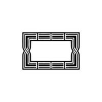 Geometric Deco Frame, Minimalist, Elegant Outline - Abstract - Pattern vector