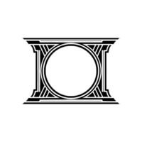 Geometric Deco Frame, Minimalist, Circle - Illustration vector