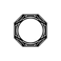 Geometric Octagon Frame, Minimalist, Modern Emblem vector