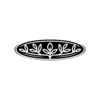 Elegant Botanical Emblem, Vintage Style - Oval vector
