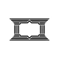 Geometric Temple Frame, Minimalist, Elegant Outline - Architecture vector