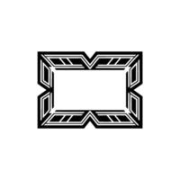 Geometric Deco Frame, Minimalist, Elegant Border, Retro - Abstract vector