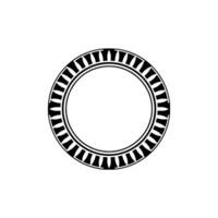 Geometric Circle Frame, Minimalist, Black White - Outline vector
