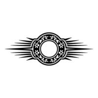 Geometric Tribal Ornament, Circular Emblem, Celestial Motif vector