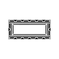 Geometric Deco Border, Minimalist, Elegant Frame - Symmetrical vector