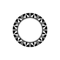 Geometric Deco Circle Frame, Minimalist vector