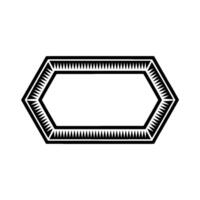Geometric Hexagon Frame, Minimalist, Modern Pattern - Outline vector