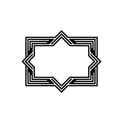 Geometric Star Frame, Minimalist, Elegant Border, Outline - Modern