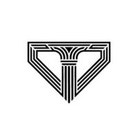 Geometric Column Emblem, Art Deco Style, Artdeco vector