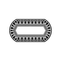 Art Deco Oval Frame, Elegant Border, Vintage vector