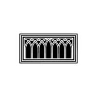 Gothic Arch Window, Minimalist Emblem vector