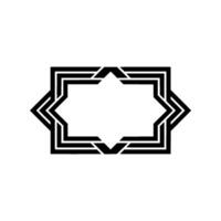 Geometric Deco Frame, Minimalist, Elegant Outline - Stylized - Pattern vector