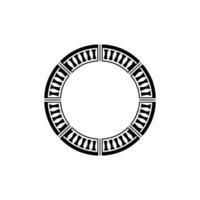 Geometric Circle Frame, Minimalist, Circular Motif, Composition - Outline vector