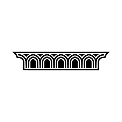 Art Deco Archway Ornament, Geometric, Elegant Border