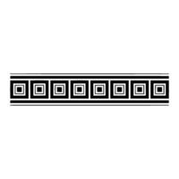 Geometric Border, Minimalist, Black and White Pattern - Square vector