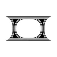 Geometric Deco Emblem, Minimalist, Abstract Symbol, Outline vector