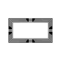 Geometric Deco Frame, Minimalist, Elegant Border - Lines - Rectangle vector