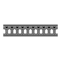 Geometric Deco Border, Stylized Black White - Pattern - Linear vector