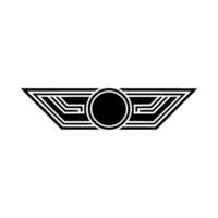 Geometric Wing Emblem, Retro Modern vector