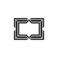 Geometric Deco Frame, Minimalist, Modern Emblem vector