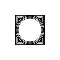 Geometric Circle Frame, Minimalist, Modern Emblem, Square vector