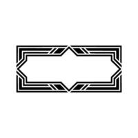 Geometric Deco Frame, Minimalist, Elegant Border - Modern - Symmetrical vector