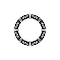 Geometric Circle Emblem, Minimalist, Circular Motif, Monochrome - Abstract vector