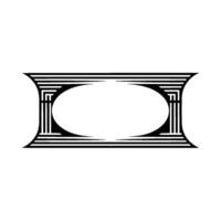 Geometric Deco Frame, Minimalist, Elegant Outline - Monochrome - Symmetry vector